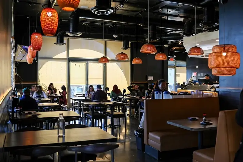 Orange Fish Sushi elegant restaurant interior styling